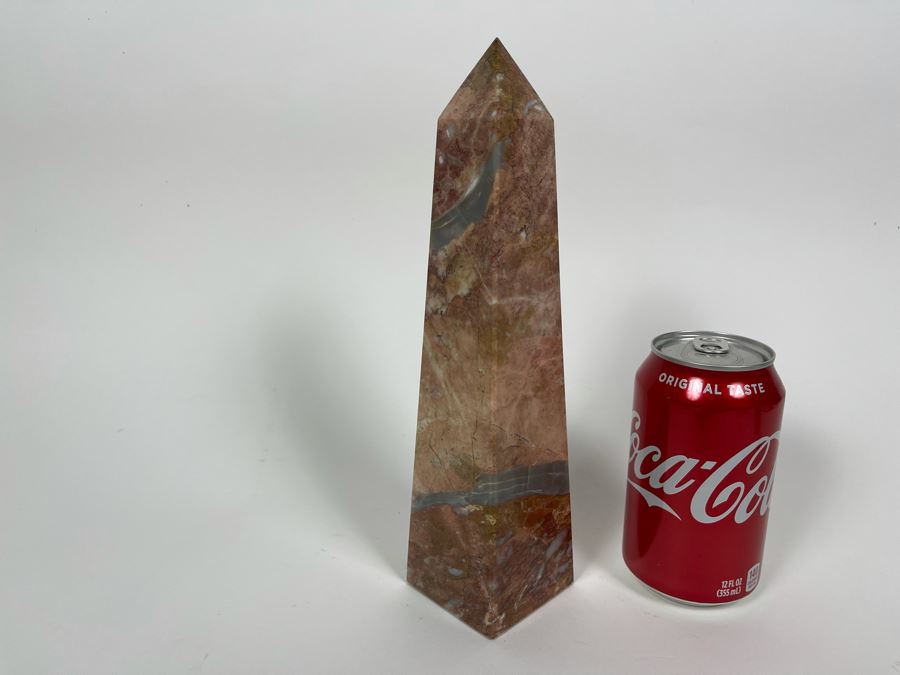 Carved Marble Obelisk Sculpture 10H [Photo 3]