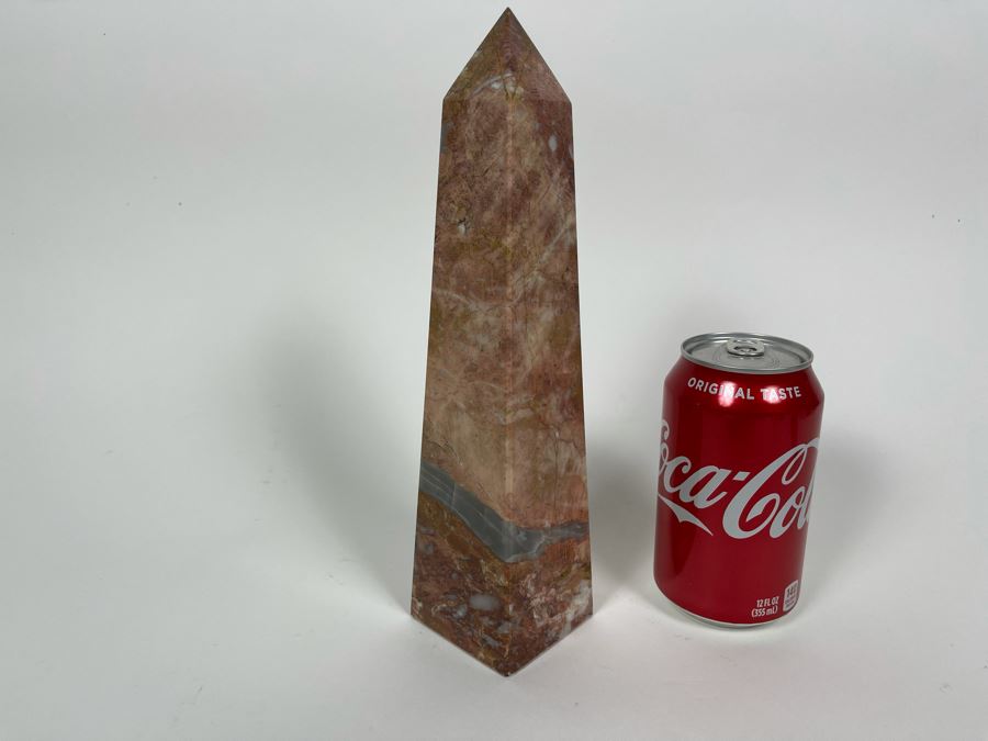 Carved Marble Obelisk Sculpture 10H [Photo 2]
