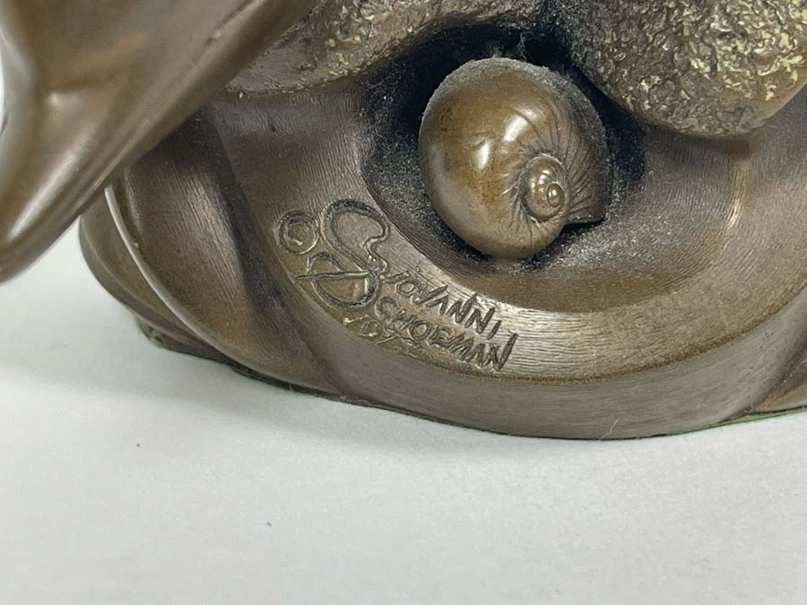 Giovanni Schoeman Bronze Of Boy Riding Dolphin 1977 5.5W X 4.5H [Photo 11]