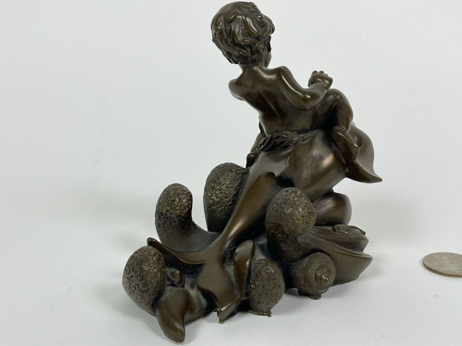 Giovanni Schoeman Bronze Of Boy Riding Dolphin 1977 5.5W X 4.5H [Photo 7]