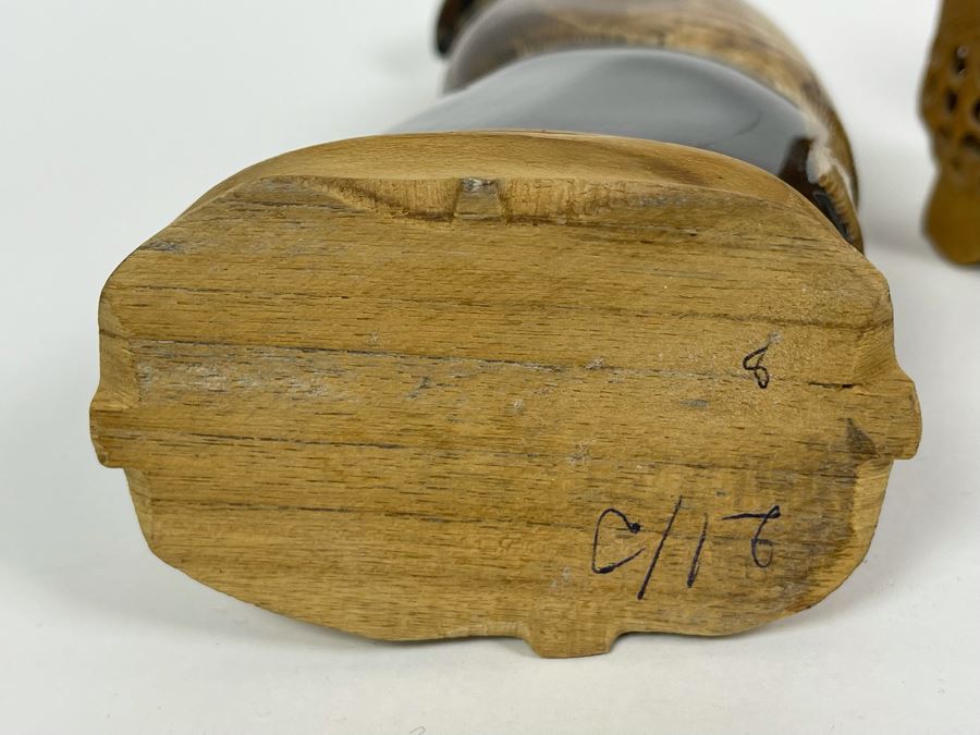 Large Hand Carved Owl Scupture 8H, Small Carved Cat Sculpture 3.5H And Carved Wooden Owl Within An Owl Sculpture 2.5H [Photo 10]