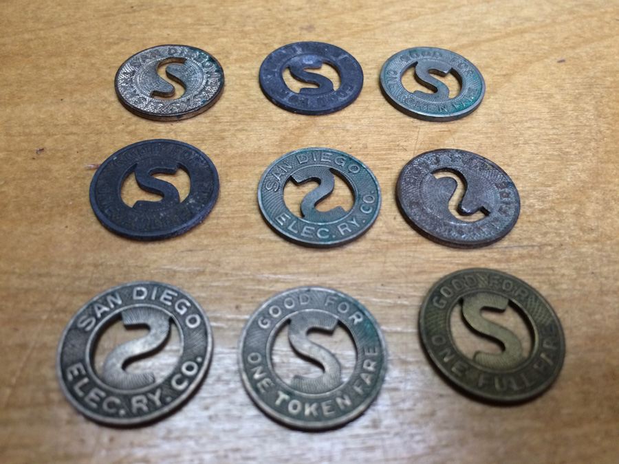 San Diego Elec Ry Co Good for One Token Fare Tokens [Photo 1]