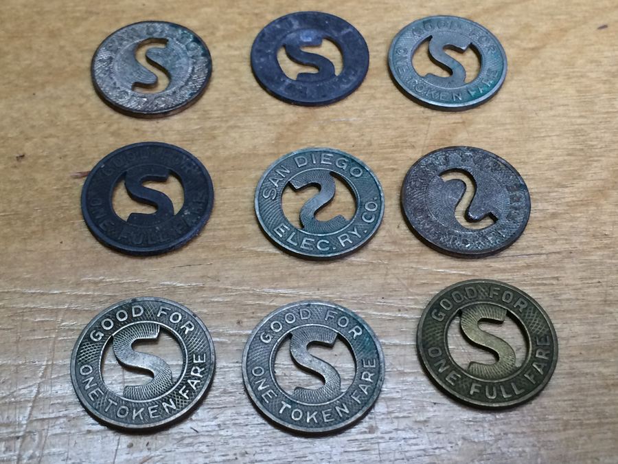 San Diego Elec Ry Co Good for One Token Fare Tokens [Photo 4]