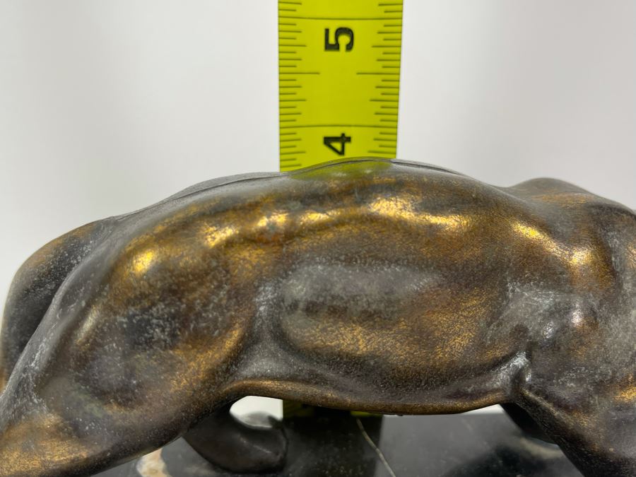 Pair Of Art Deco Metal Panthers On Marble Bases 8W X 3.5D X 4H [Photo 16]