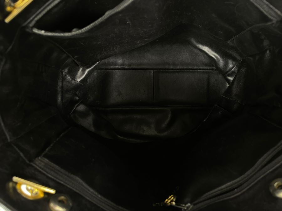 Chanel Black Leather Tote Handbag 14 X 13 [Photo 12]