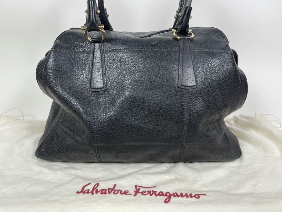 Salvatore Ferragamo Leather Handbag With Dust Cover 16W X 10H [Photo 1]