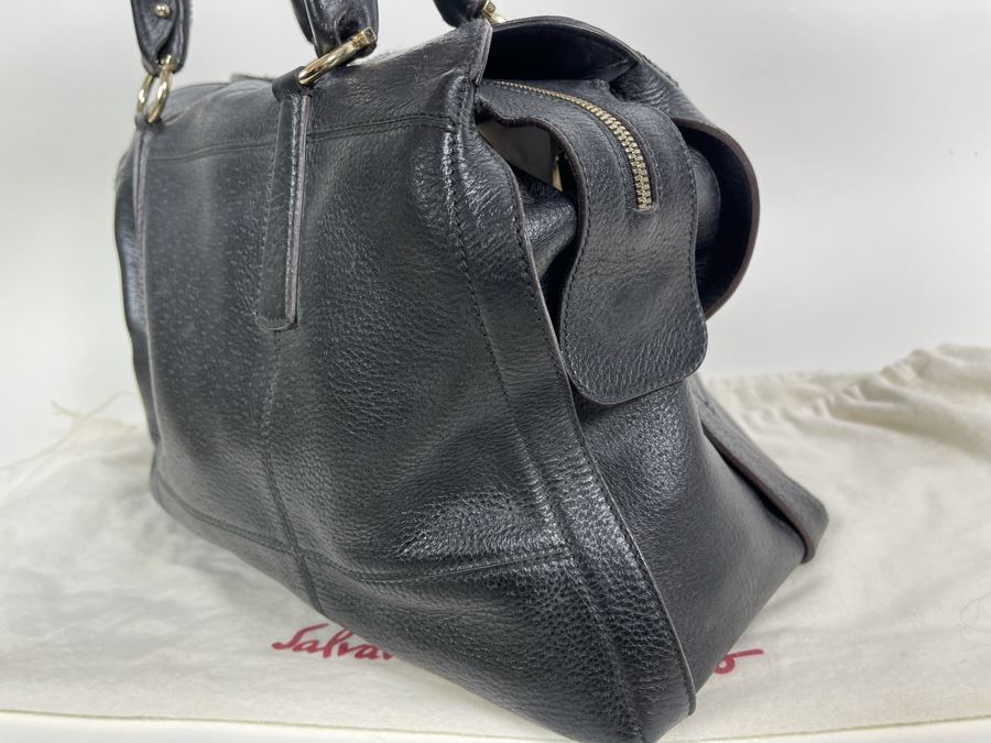 Salvatore Ferragamo Leather Handbag With Dust Cover 16W X 10H [Photo 9]