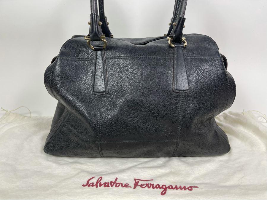 Salvatore Ferragamo Leather Handbag With Dust Cover 16W X 10H [Photo 5]