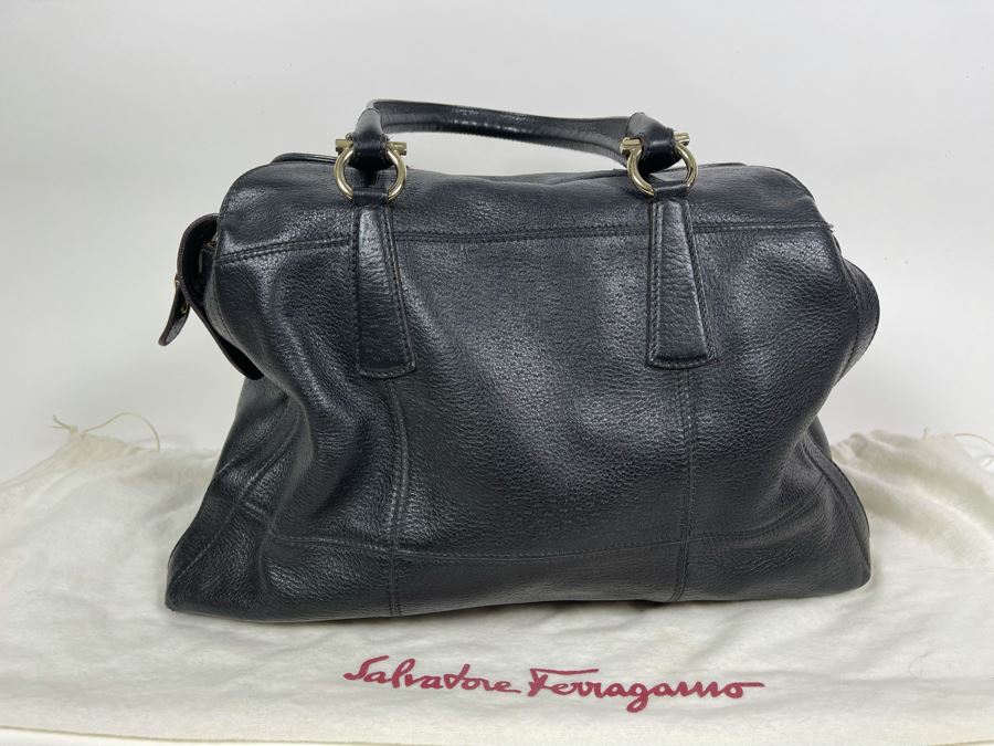 Salvatore Ferragamo Leather Handbag With Dust Cover 16W X 10H [Photo 8]