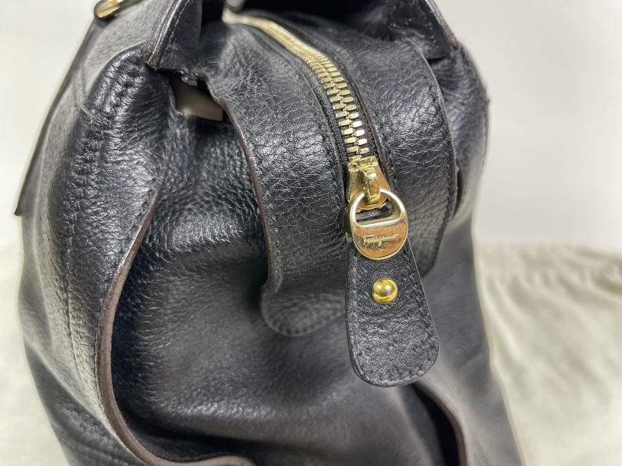 Salvatore Ferragamo Leather Handbag With Dust Cover 16W X 10H [Photo 6]