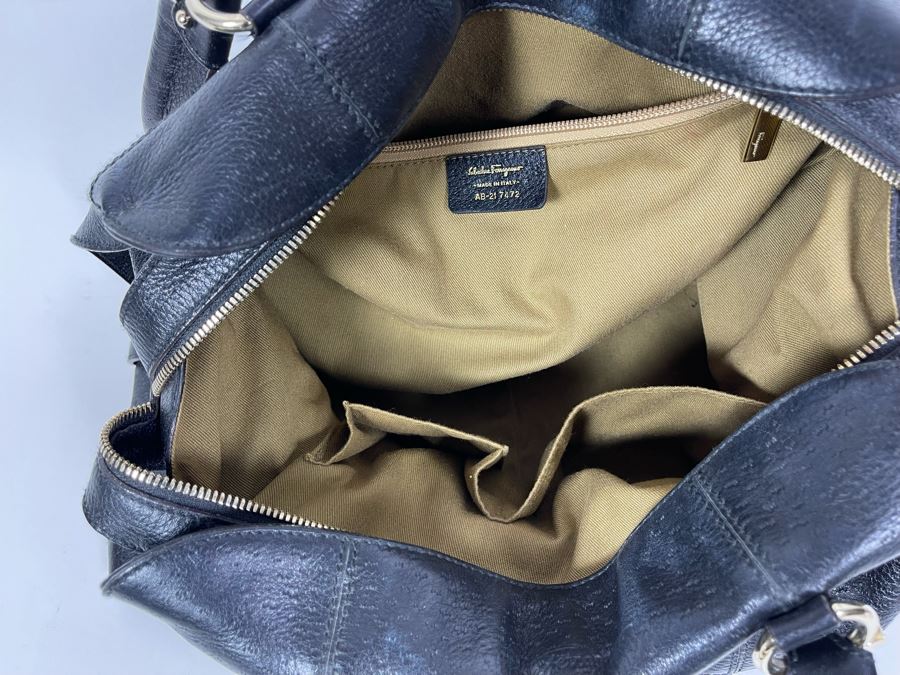 Salvatore Ferragamo Leather Handbag With Dust Cover 16W X 10H [Photo 12]
