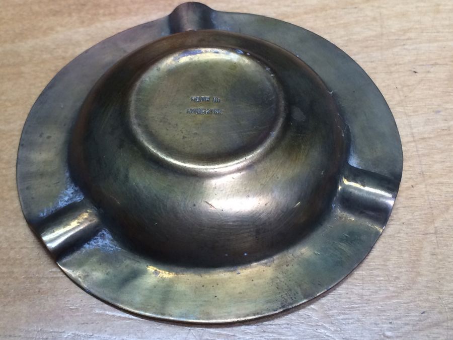 Vintage Brass and Copper Chinese Ashtray with Dragons [Photo 7]