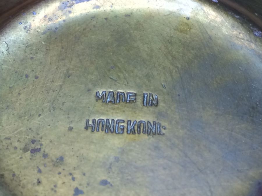 Vintage Brass and Copper Chinese Ashtray with Dragons [Photo 8]