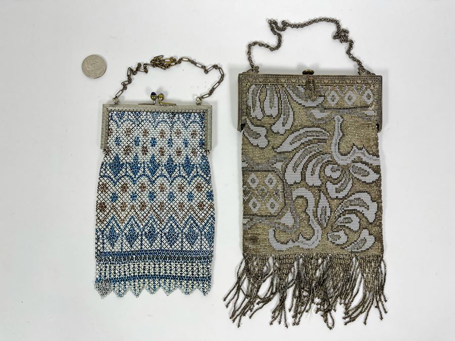 Vintage Wire Mesh Purse (Left) And Vintage Beaded Purse (Right) [Photo 2]
