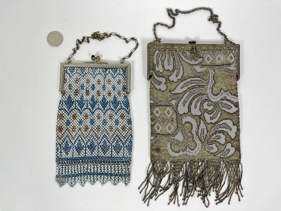 Vintage Wire Mesh Purse (Left) And Vintage Beaded Purse (Right)