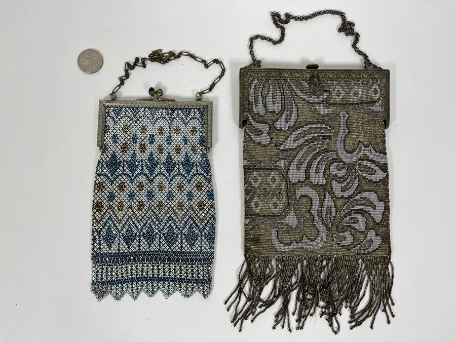Vintage Wire Mesh Purse (Left) And Vintage Beaded Purse (Right) [Photo 3]