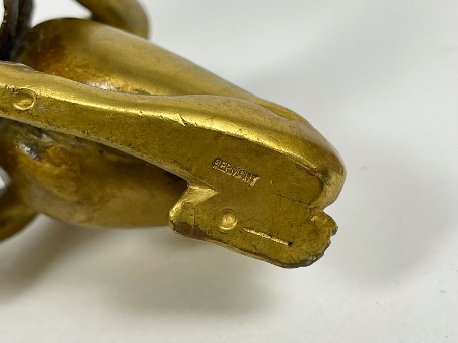 Art Deco Stand Of Three Gilt Metal Women Supporting Stand From Germany 9W X 4.5H [Photo 14]