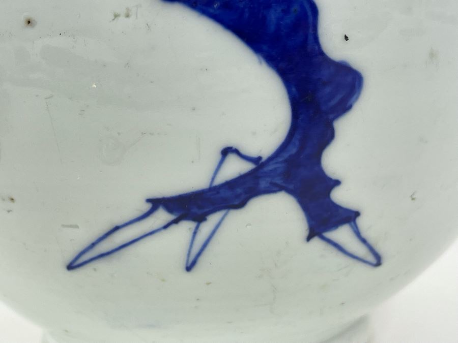 Antique Chinese Blue And White Finely Painted Dragon Porcelain Vase 13.5H [Photo 13]