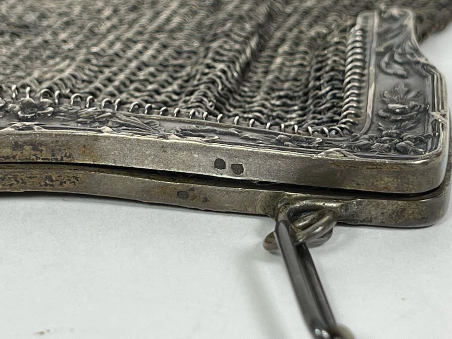 Vintage Sterling Silver Mesh Purse Handbag 178.3g [Photo 2]