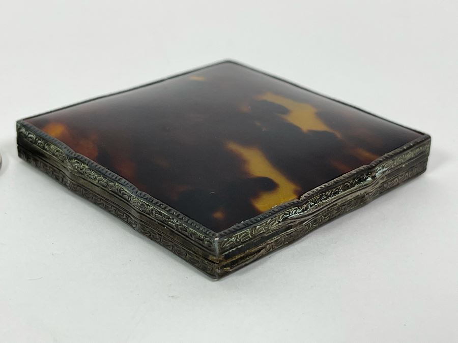 Fine Antique Sterling Silver Ladies Compact 2.5 X 2.5 [Photo 7]