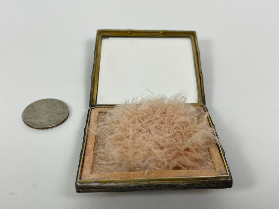 Fine Antique Sterling Silver Ladies Compact 2.5 X 2.5 [Photo 9]