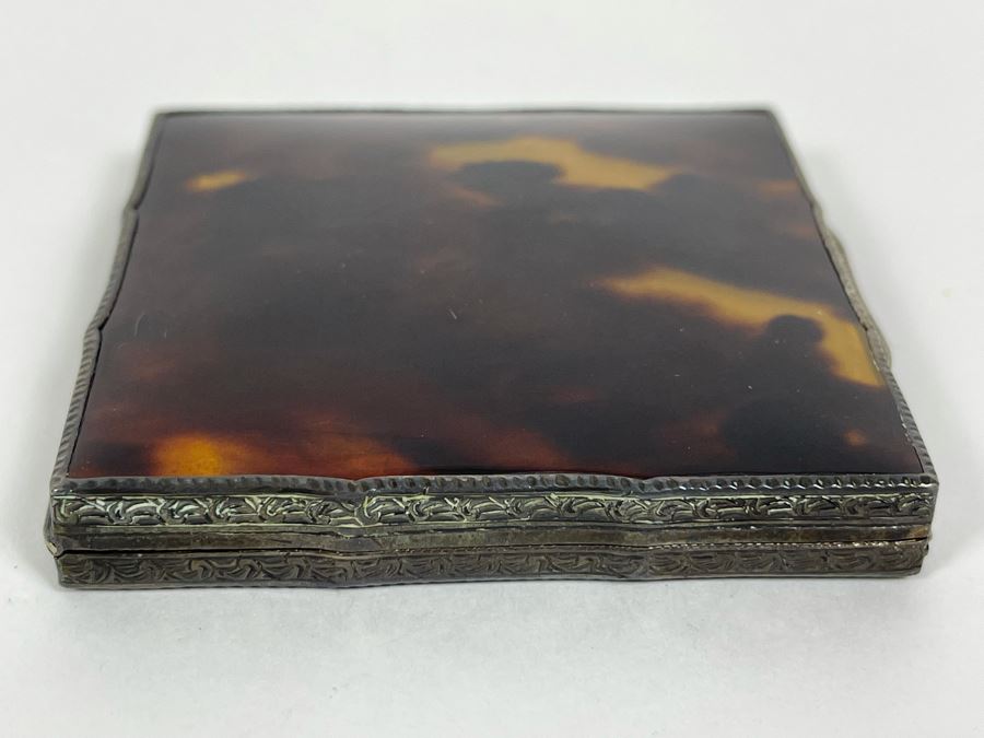 Fine Antique Sterling Silver Ladies Compact 2.5 X 2.5 [Photo 12]