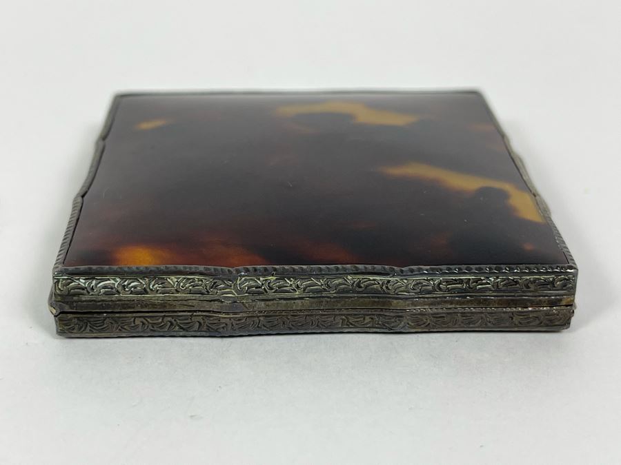 Fine Antique Sterling Silver Ladies Compact 2.5 X 2.5 [Photo 11]