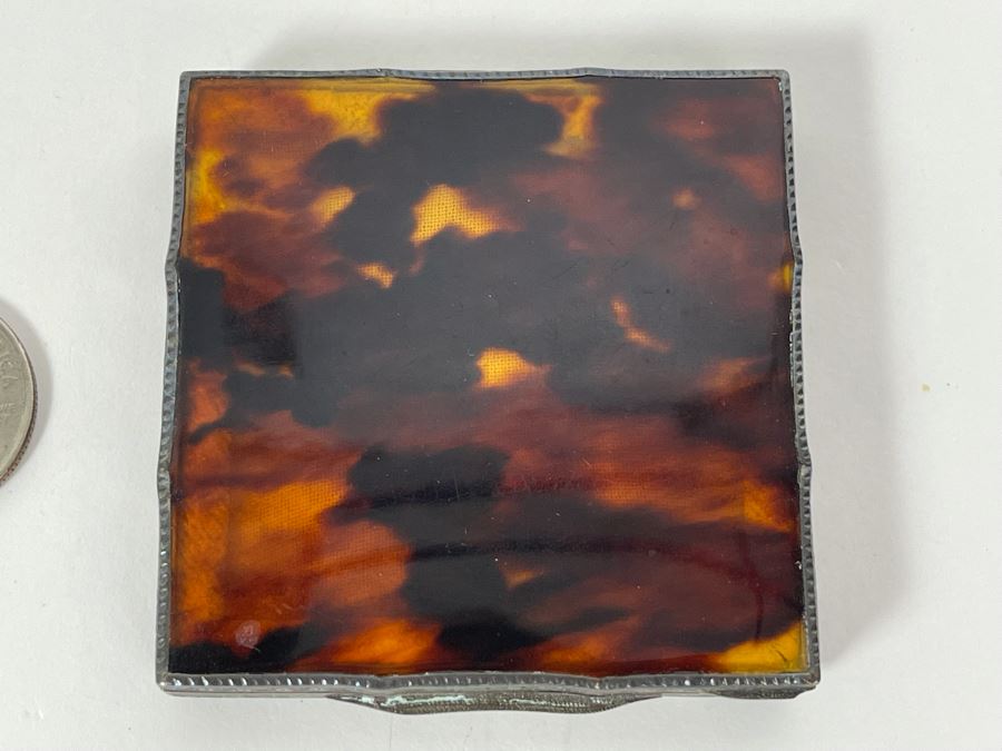 Fine Antique Sterling Silver Ladies Compact 2.5 X 2.5 [Photo 2]