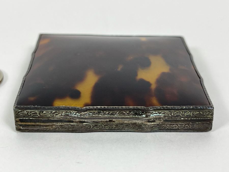 Fine Antique Sterling Silver Ladies Compact 2.5 X 2.5 [Photo 6]