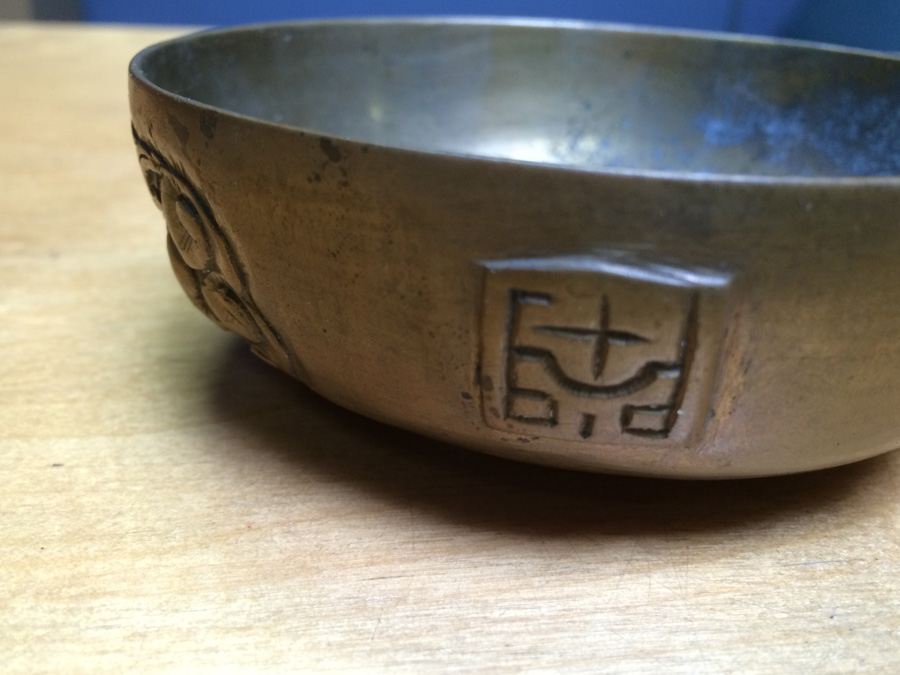Vintage Chinese Brass Bowl and Plate [Photo 4]
