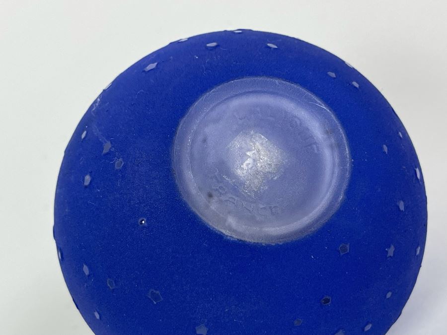 Lalique France Dans La Nuit Blue Perfume Bottle With Star Moon Stopper 5.5H [Photo 9]