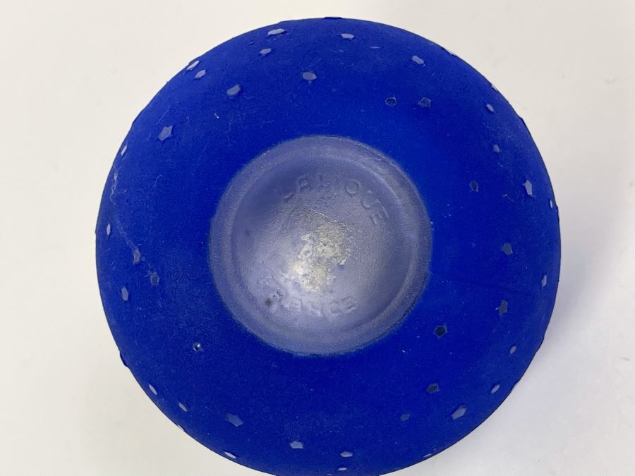 Lalique France Dans La Nuit Blue Perfume Bottle With Star Moon Stopper 5.5H [Photo 8]