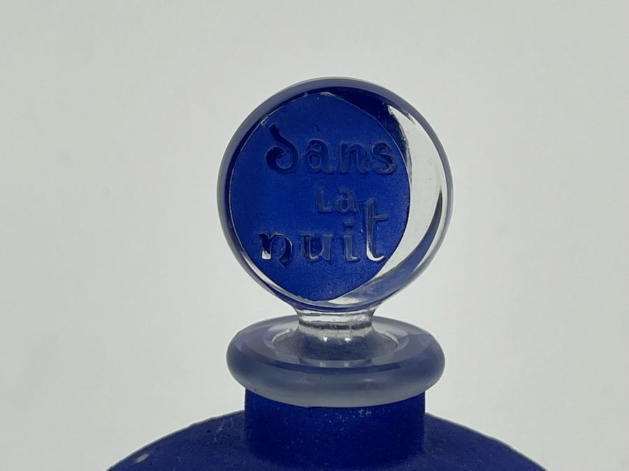 Lalique France Dans La Nuit Blue Perfume Bottle With Star Moon Stopper 5.5H [Photo 4]