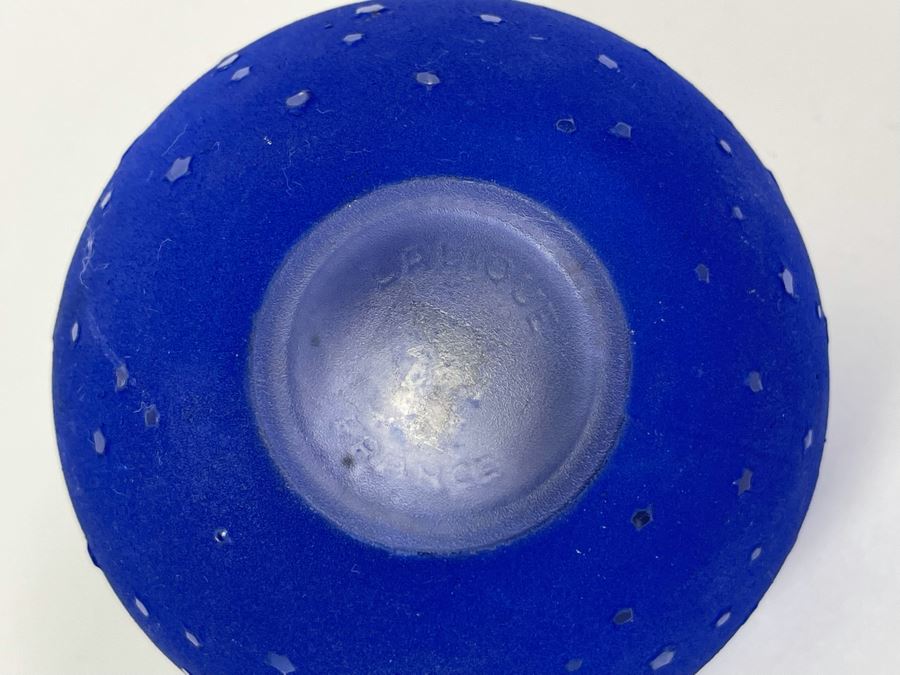 Lalique France Dans La Nuit Blue Perfume Bottle With Star Moon Stopper 5.5H [Photo 7]