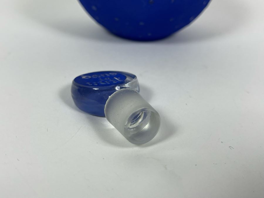 Lalique France Dans La Nuit Blue Perfume Bottle With Star Moon Stopper 5.5H [Photo 6]