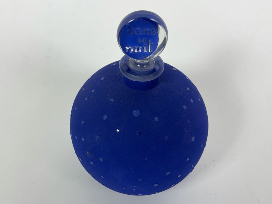 Lalique France Dans La Nuit Blue Perfume Bottle With Star Moon Stopper 5.5H [Photo 5]