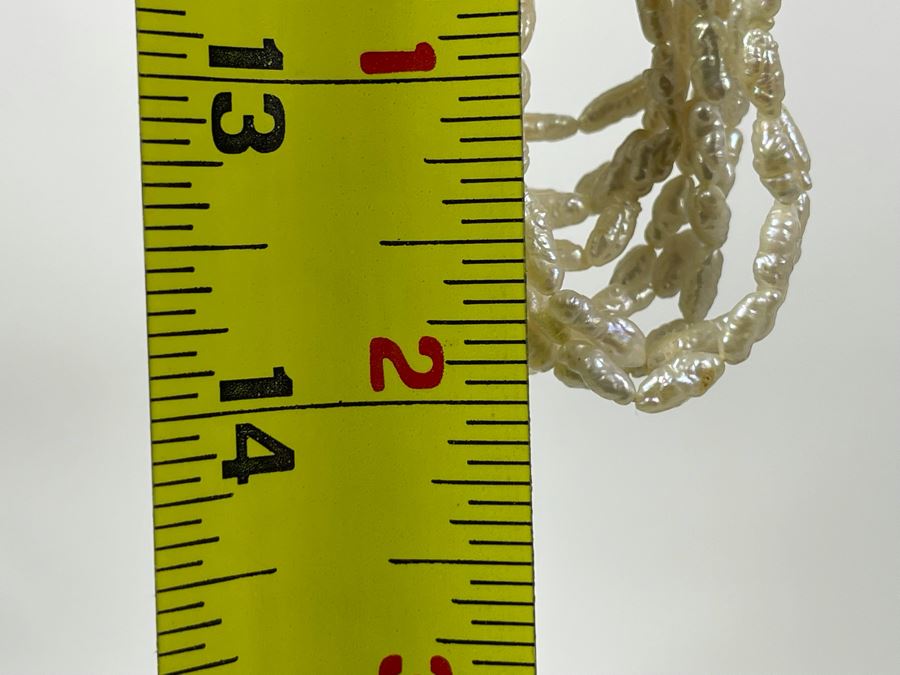 Multi-Strand Pearl Necklace With Silver Clasp 28L [Photo 8]