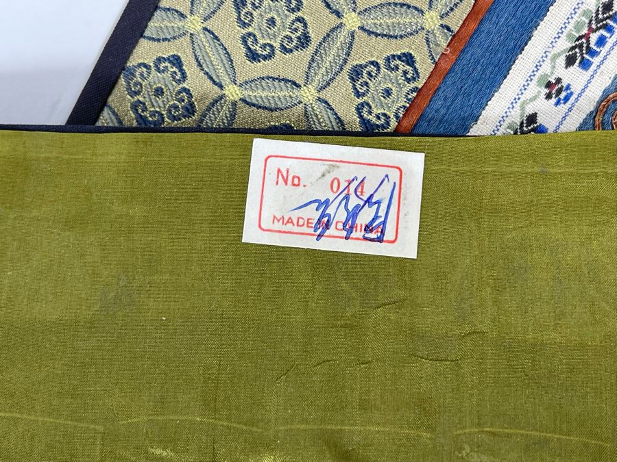 Impressive Chinese Dragon Gold Silk Embroidery On Blue Background 9W X 25L [Photo 13]