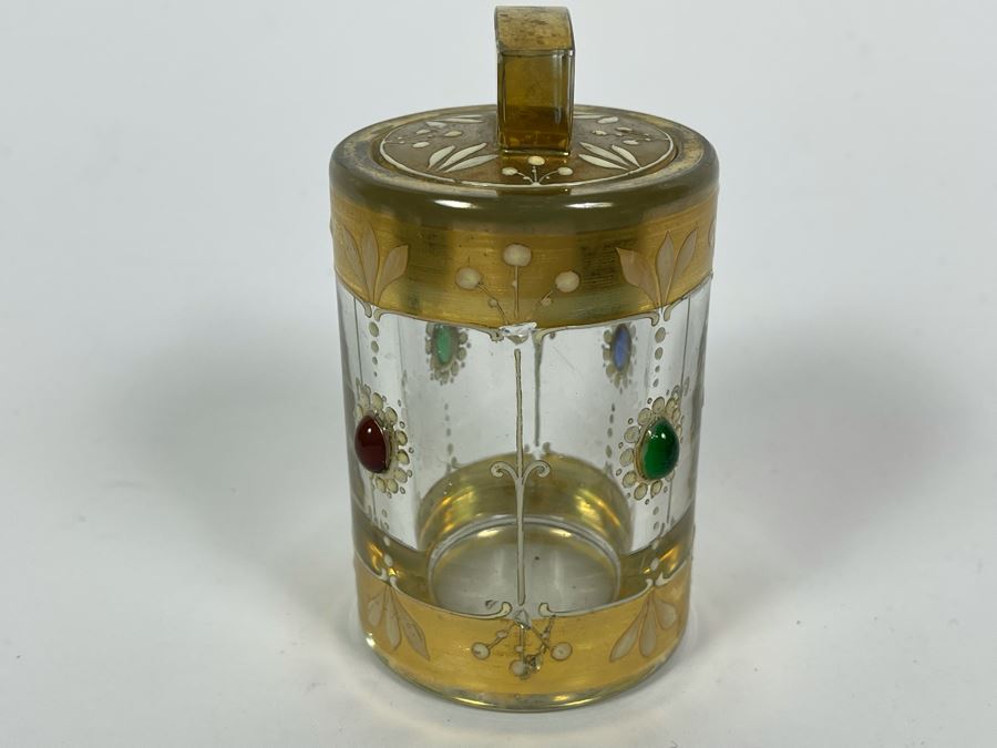 Vintage Gold Painted Bottle With Stopper 4.5H [Photo 3]