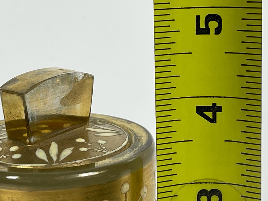 Vintage Gold Painted Bottle With Stopper 4.5H [Photo 7]