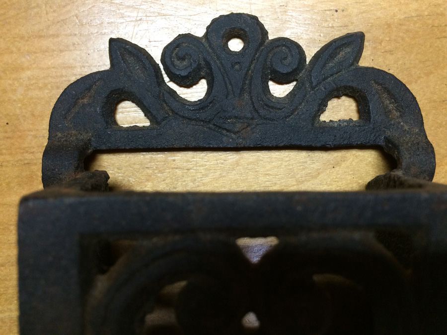 Vintage Cast Iron Match Box Holder