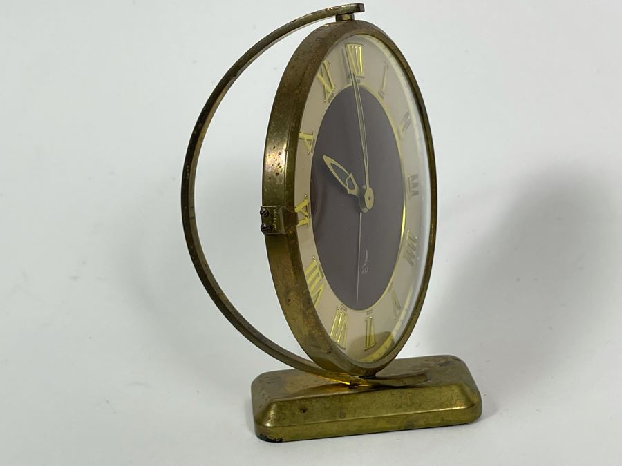 Art Deco French Mechanical Desk Clock Working By JAZ 5W X 5H [Photo 8]