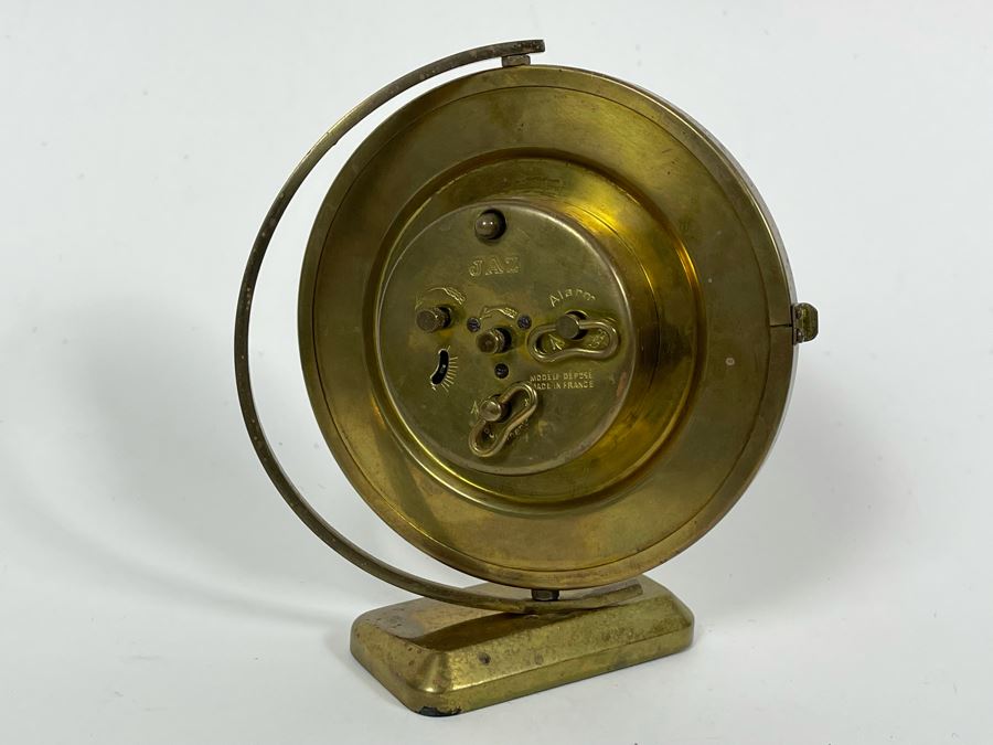 Art Deco French Mechanical Desk Clock Working By JAZ 5W X 5H [Photo 5]