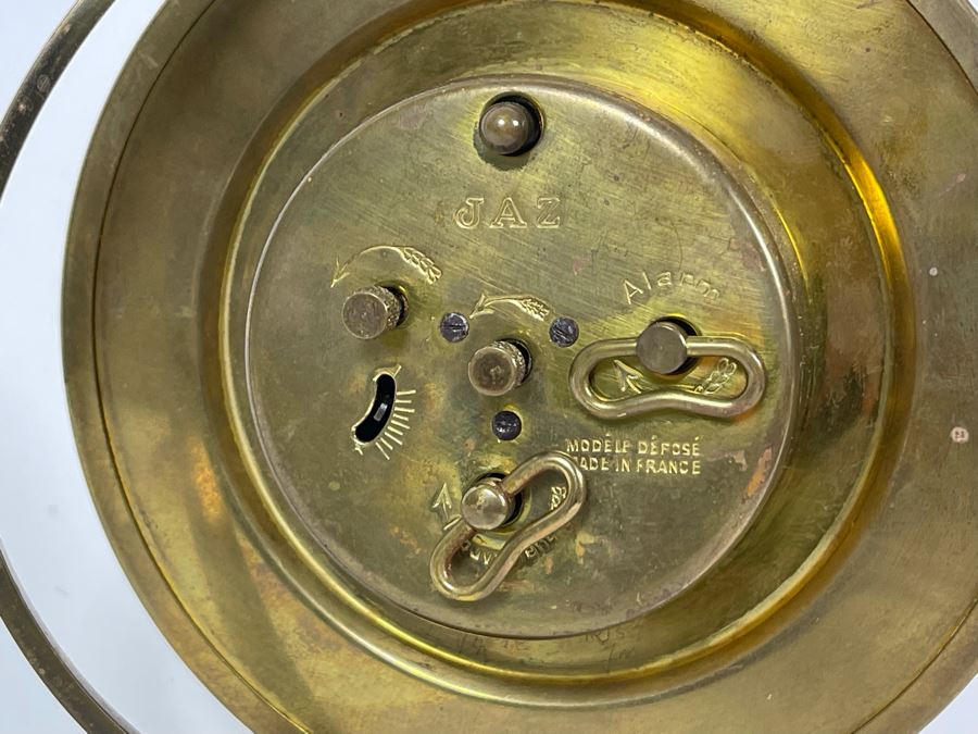 Art Deco French Mechanical Desk Clock Working By JAZ 5W X 5H [Photo 6]
