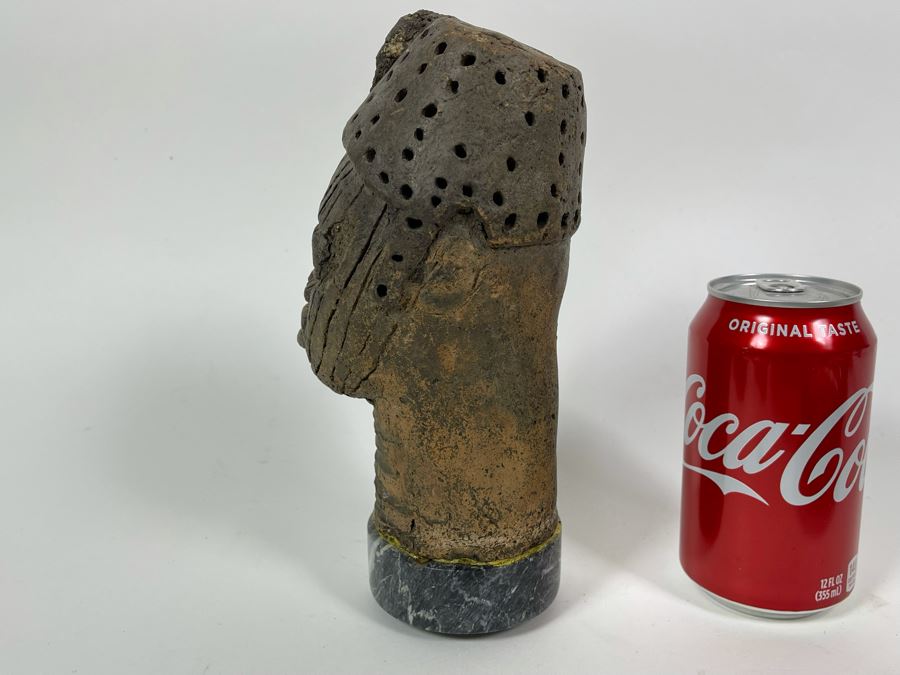 Old African Pottery Sculpture On Marble Base 9H [Photo 7]