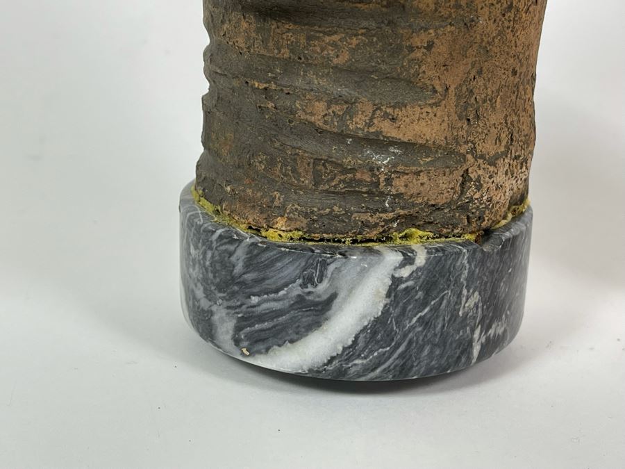 Old African Pottery Sculpture On Marble Base 9H [Photo 11]