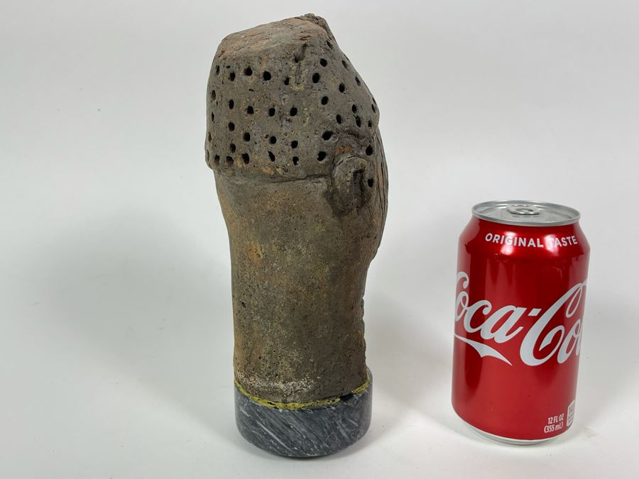 Old African Pottery Sculpture On Marble Base 9H [Photo 6]