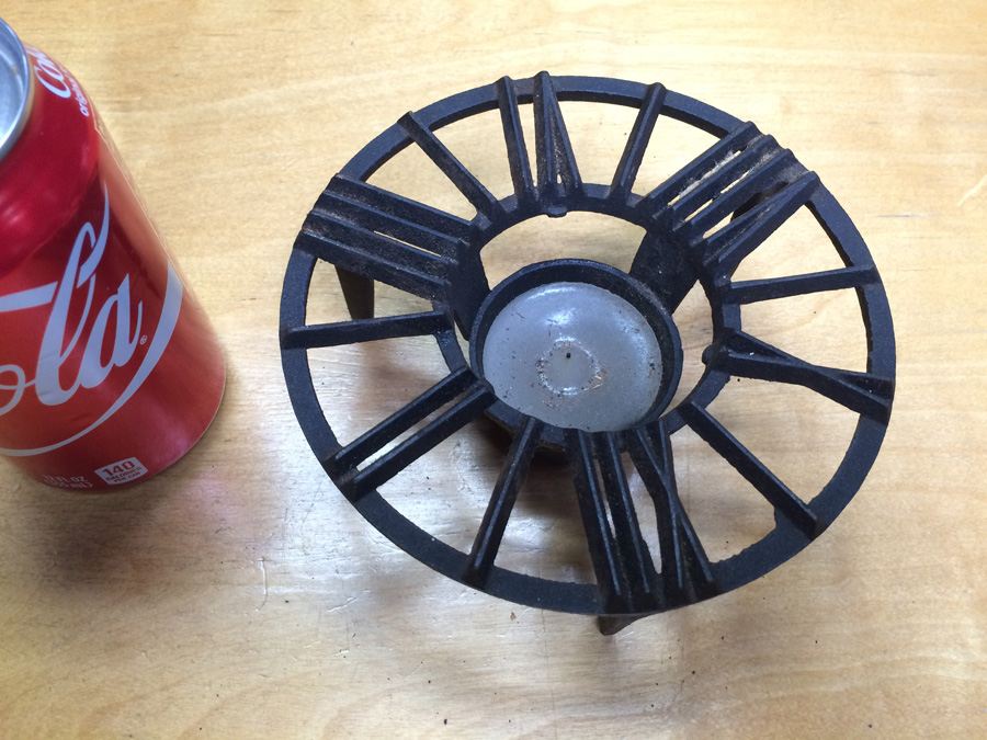 Pyrex Cast Iron Sundial Sterno Candle Holder