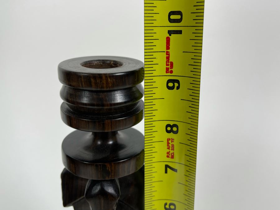 Pair Of Figural Elephant Carved Wood Candlesticks From Africa 9H [Photo 10]