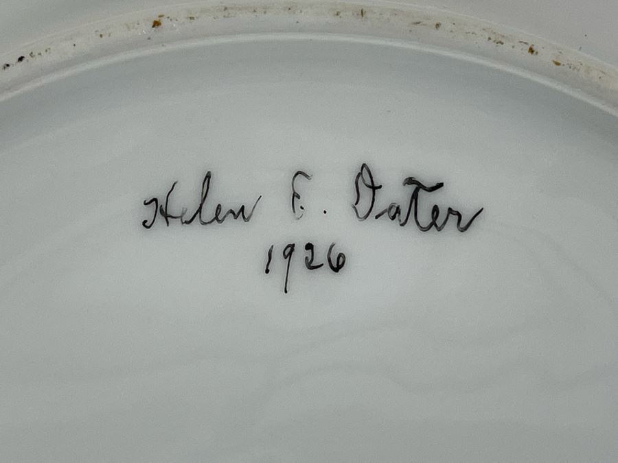 Vintage Hand Painted Paul Muller Selb Bavaria Handled Porcelain Plate Signed Helen E. Dater 1926 10.5R [Photo 6]